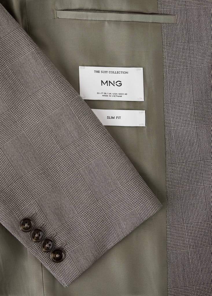 Milan slim-fit suit jacket — Brown