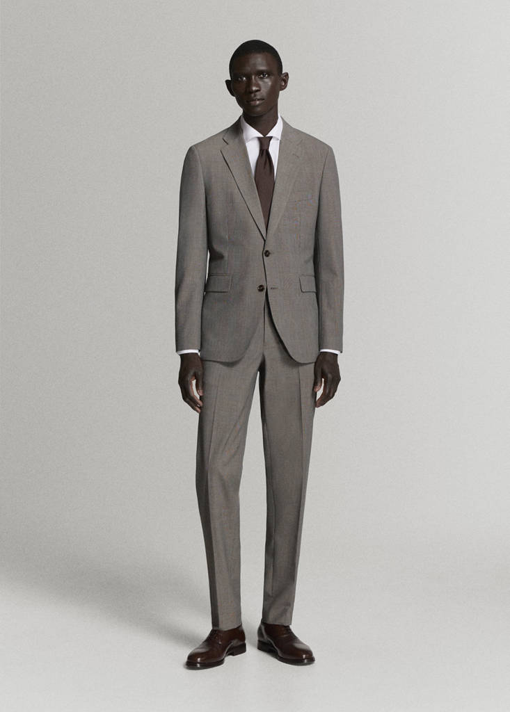 Milan slim-fit suit jacket — Brown