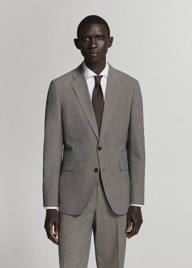 Milan slim-fit suit jacket — Brown