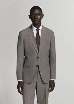 Milan slim-fit suit jacket — Brown 9