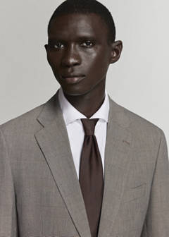 Milan slim-fit suit jacket — Brown 12
