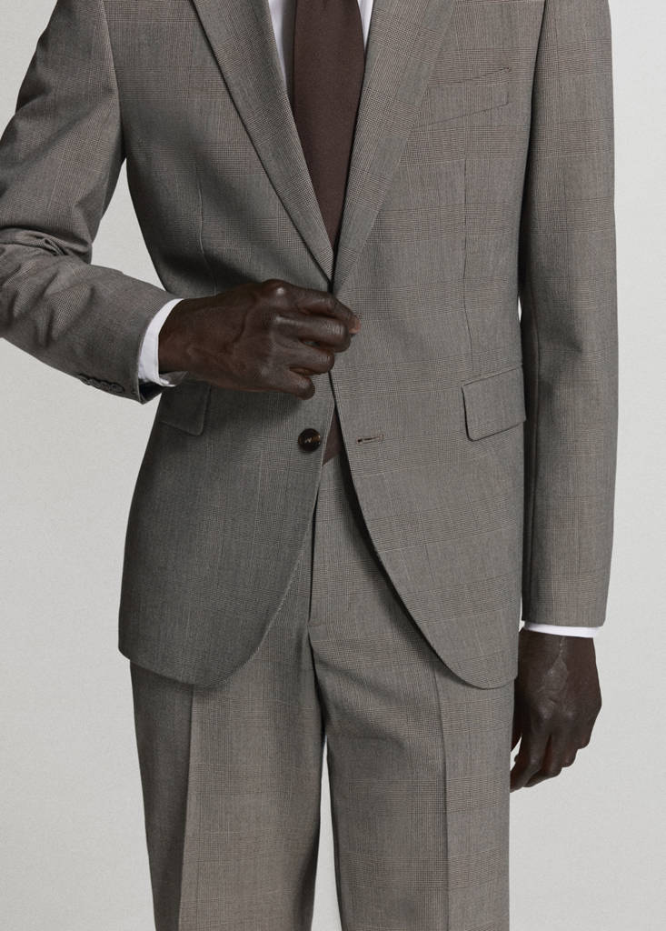 Milan slim-fit suit jacket — Brown