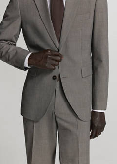 Milan slim-fit suit jacket — Brown 13