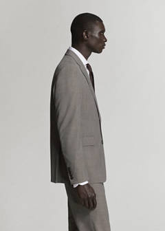 Milan slim-fit suit jacket — Brown 14