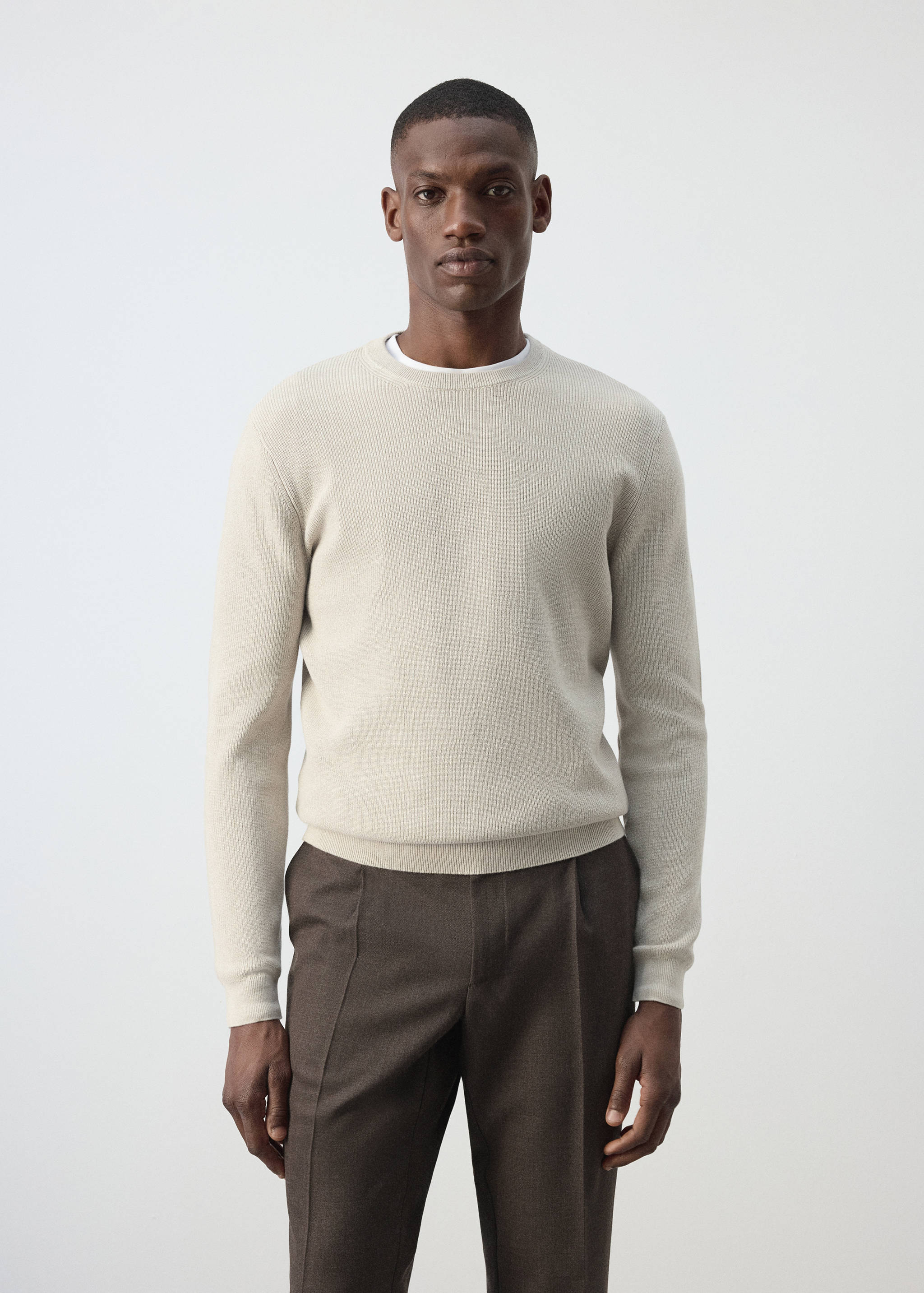 100% fine ribbed cotton sweater - Medium plane