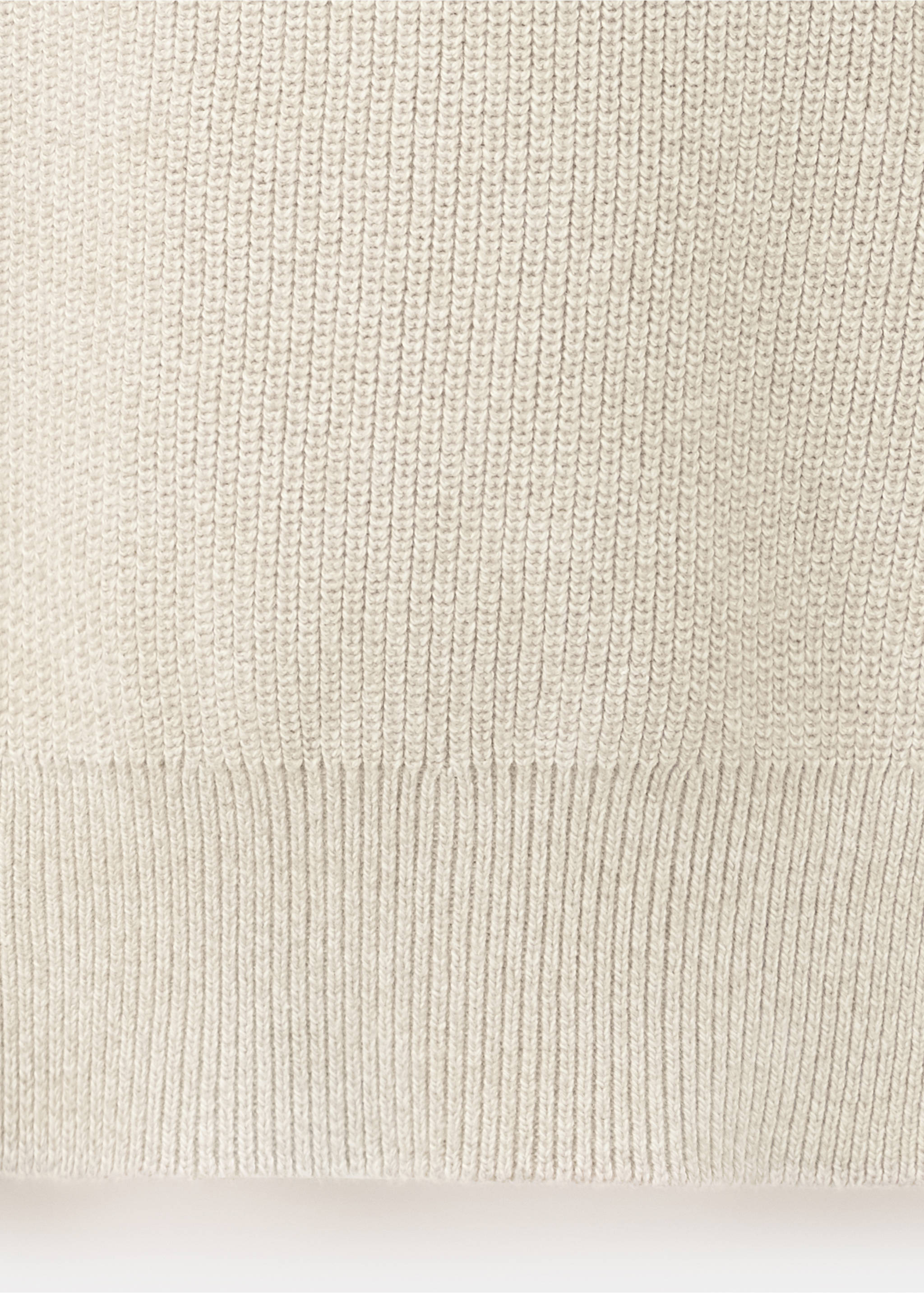 100% fine ribbed cotton sweater - Details of the article 0, Beige. Ref: 37075154-00.