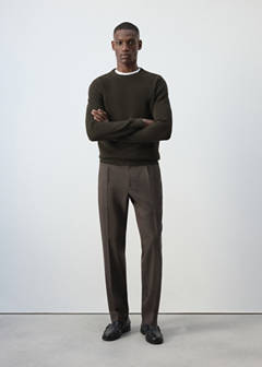 100% cotton fine ribbed knit jumper — Chocolate 2
