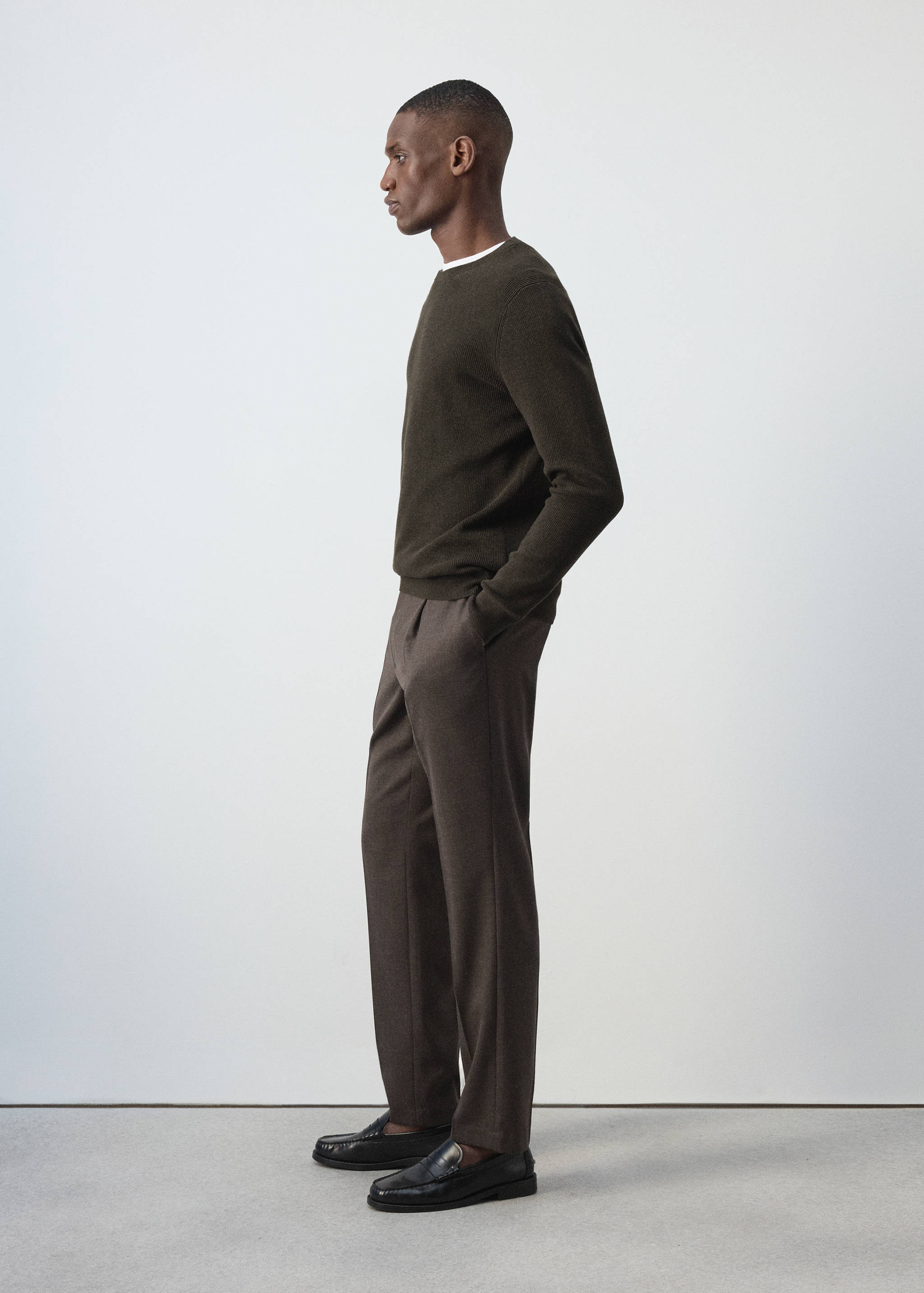 100% fine ribbed cotton sweater - Details of the article 2