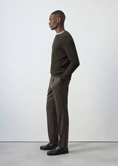 100% cotton fine ribbed knit jumper — Chocolate 5