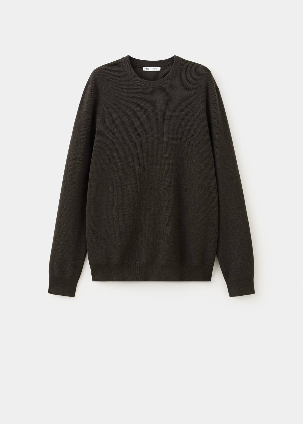 100% cotton fine ribbed knit jumper — Chocolate