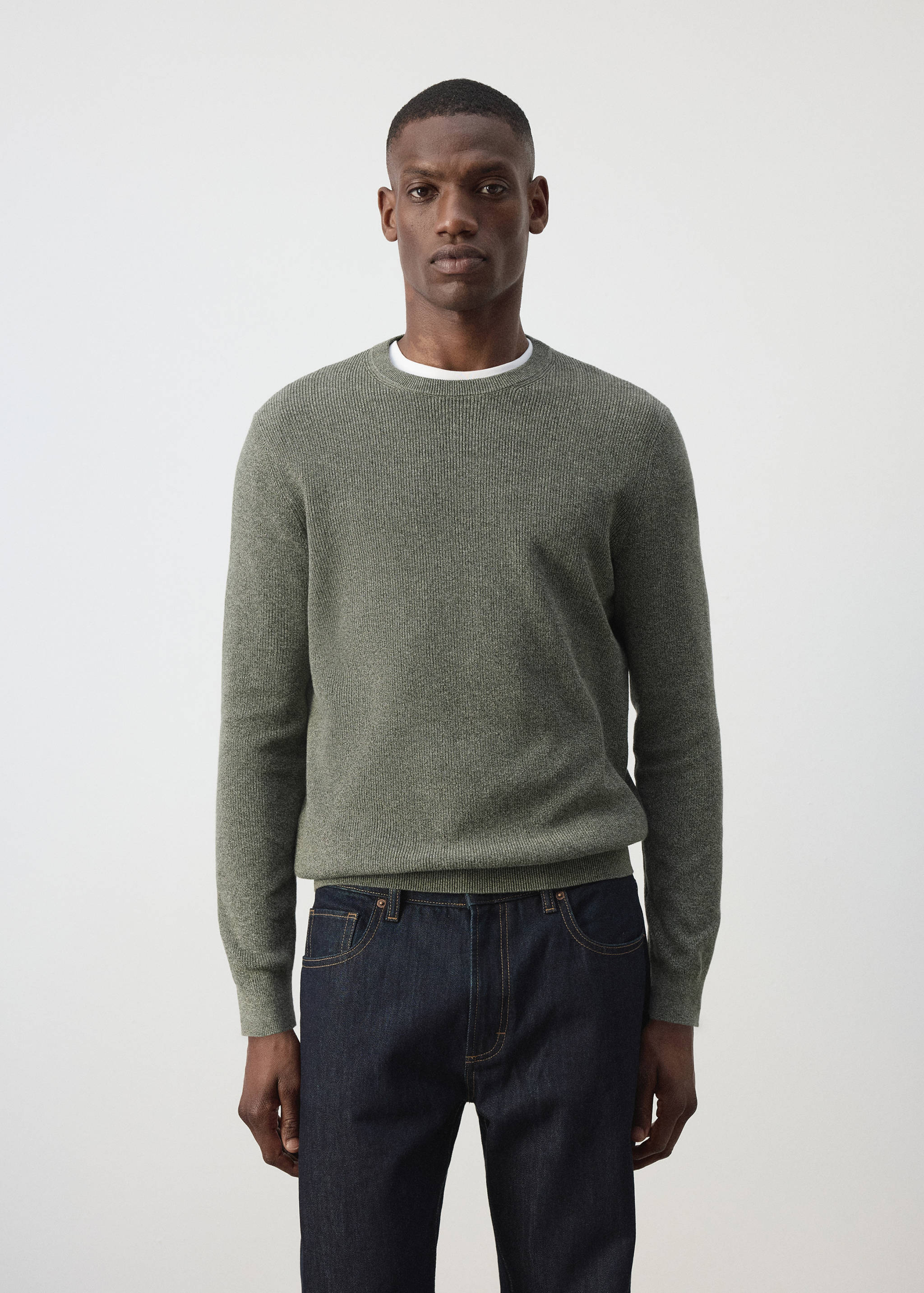 100% fine ribbed cotton sweater - Medium plane