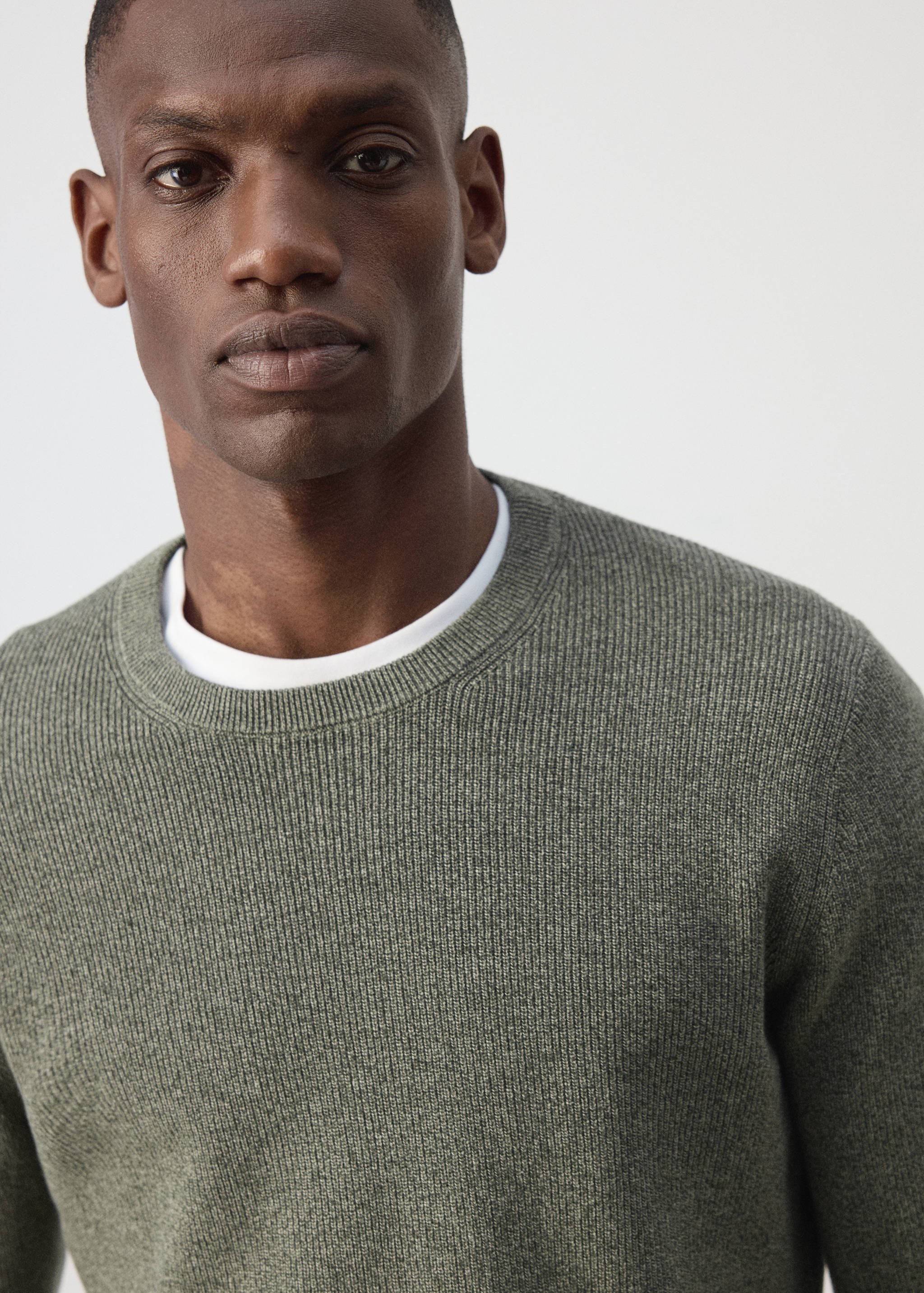 100% fine ribbed cotton sweater - Details of the article 1