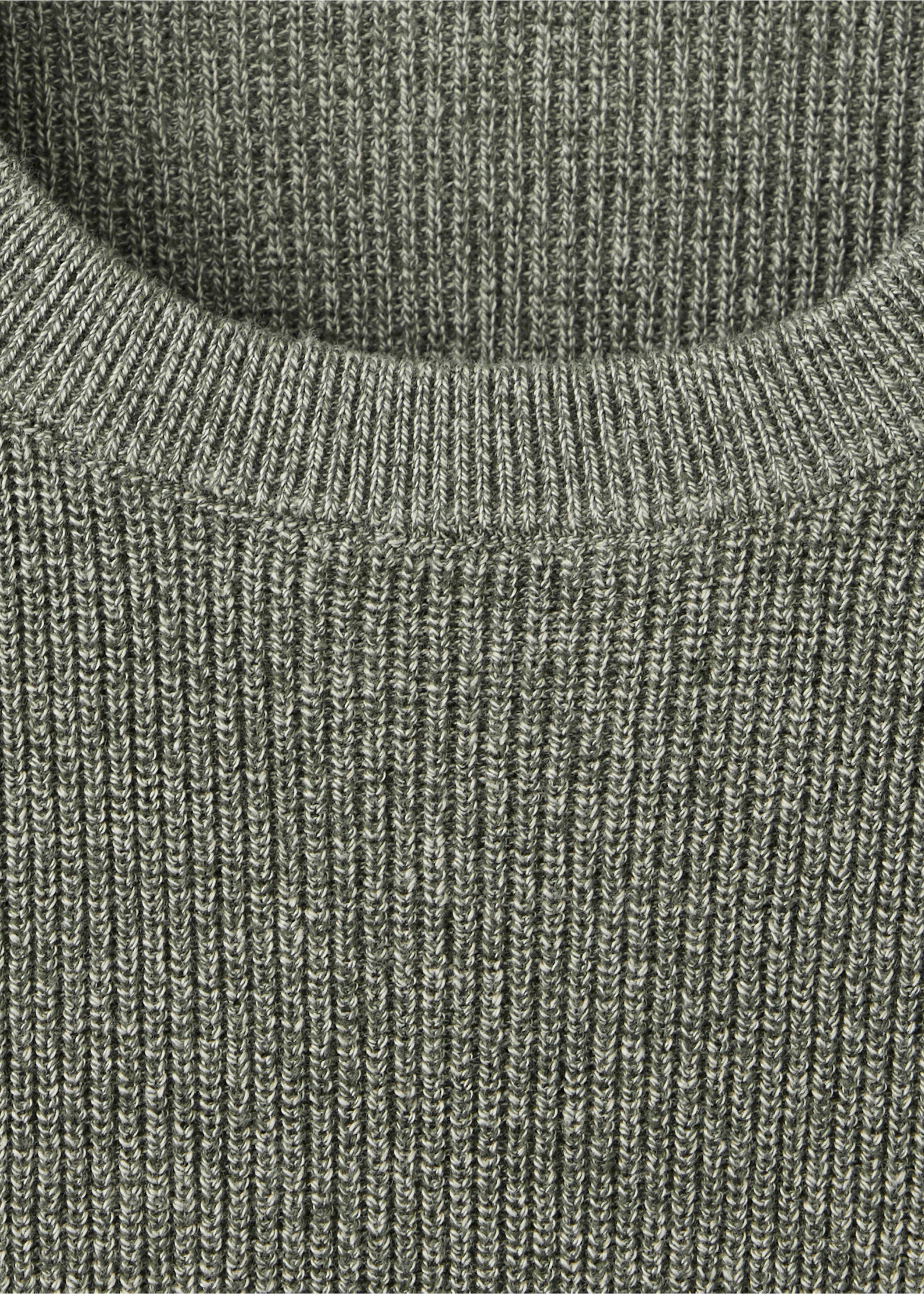 100% fine ribbed cotton sweater - Details of the article 8, Khaki. Ref: 37075154-00.