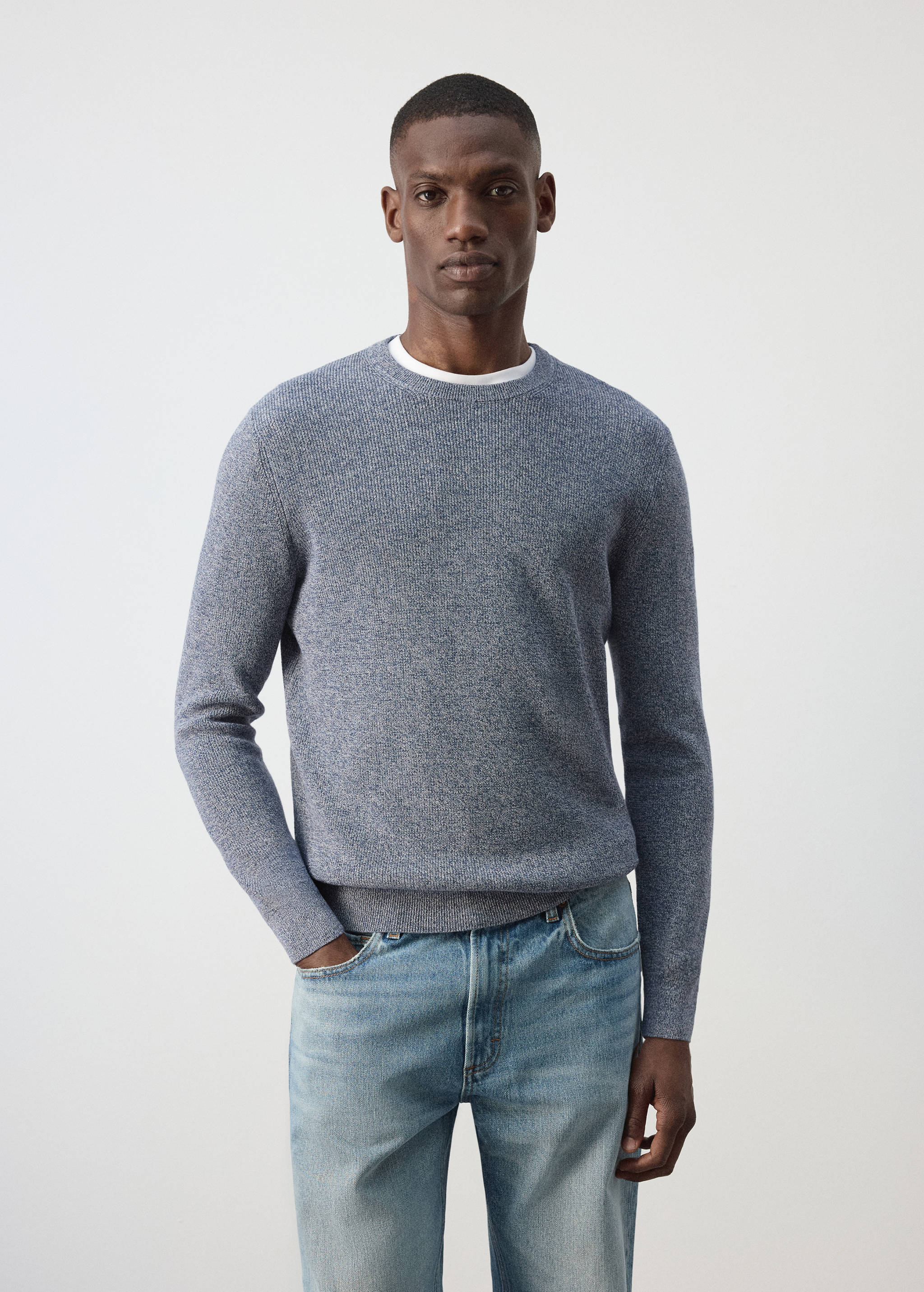 100% fine ribbed cotton sweater - Medium plane