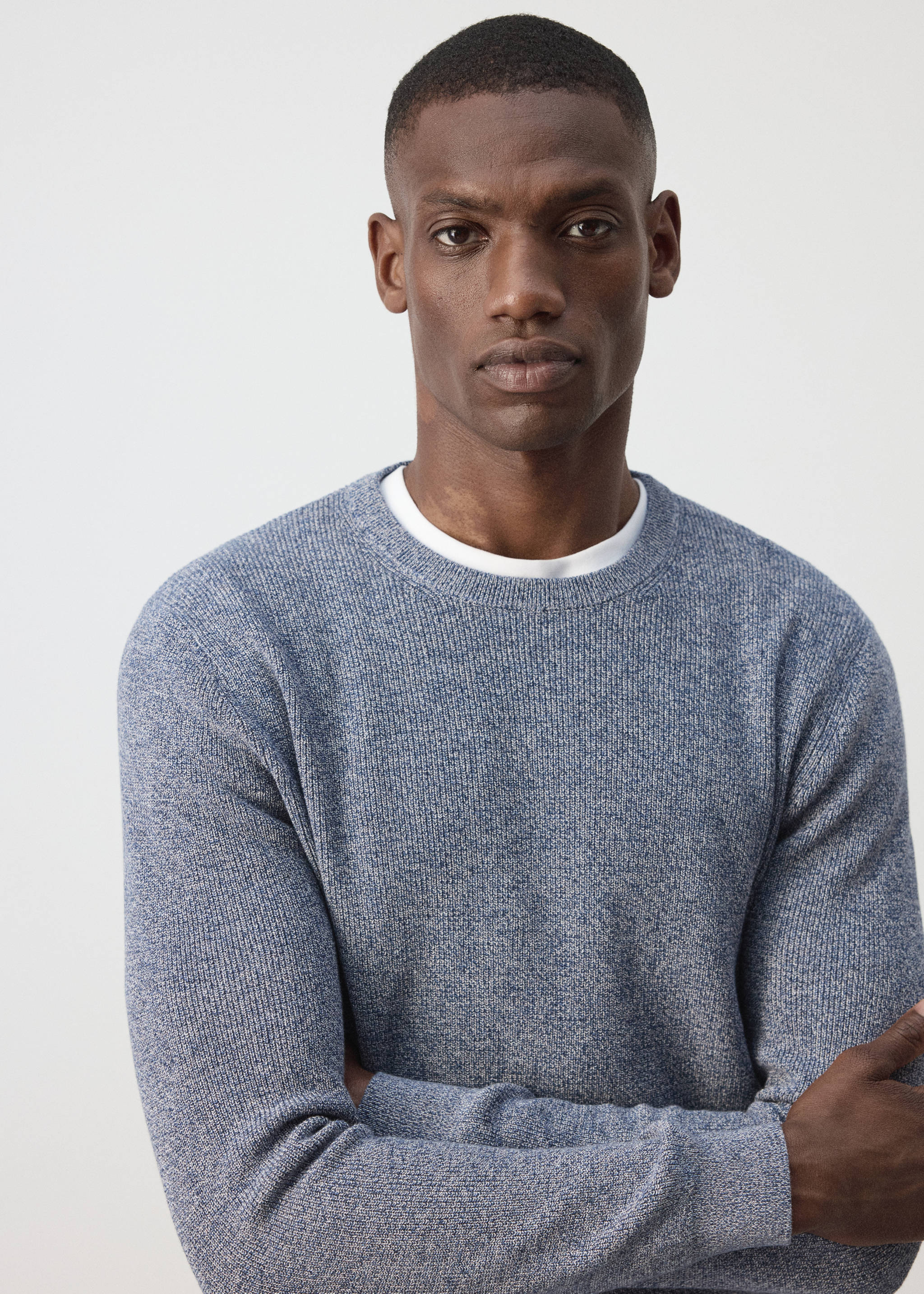 100% fine ribbed cotton sweater - Details of the article 1