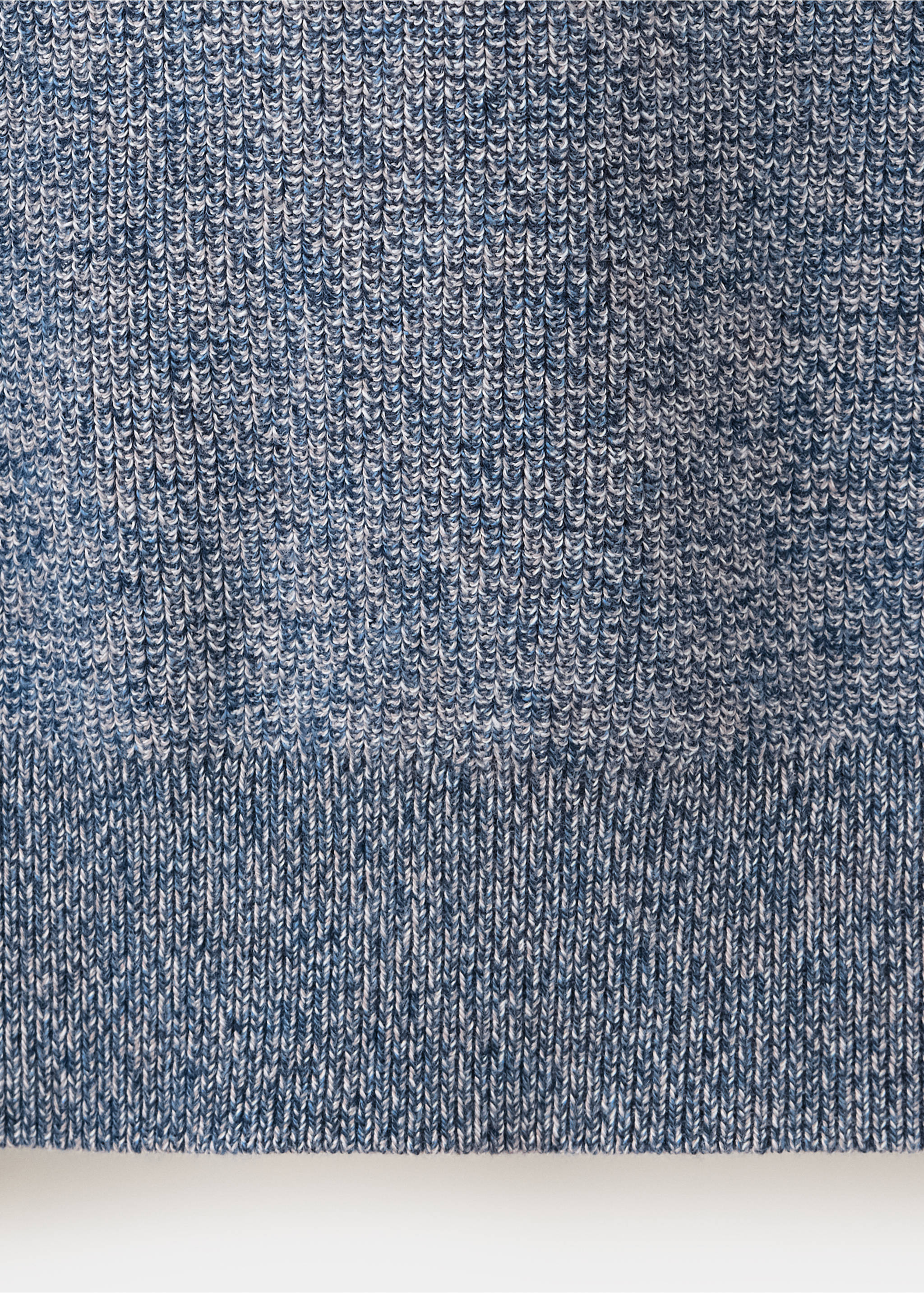 100% fine ribbed cotton sweater - Details of the article 0, Blue. Ref: 37075154-00.