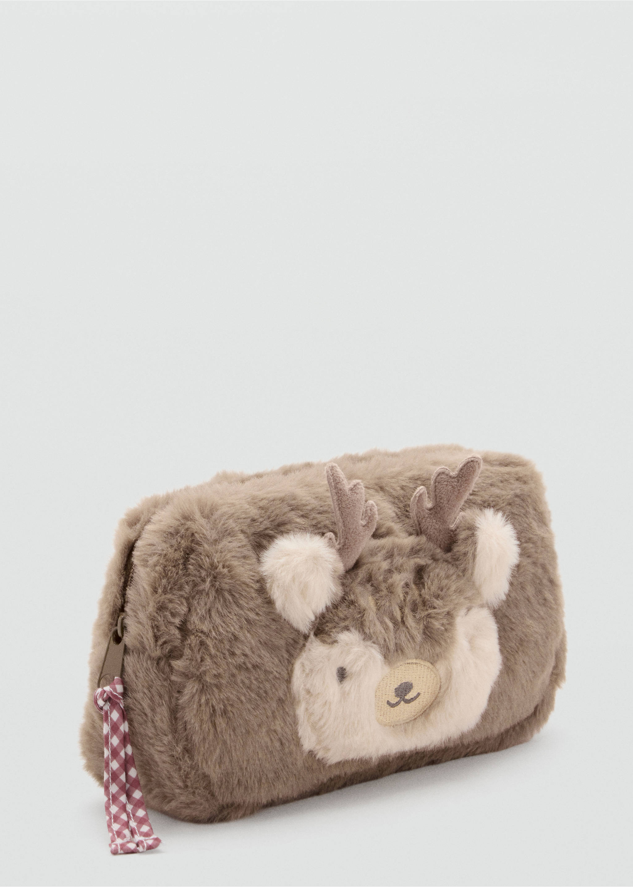 Furry deer pencil case - Средний план, Коричневый средний. Ref: 37075155-00.