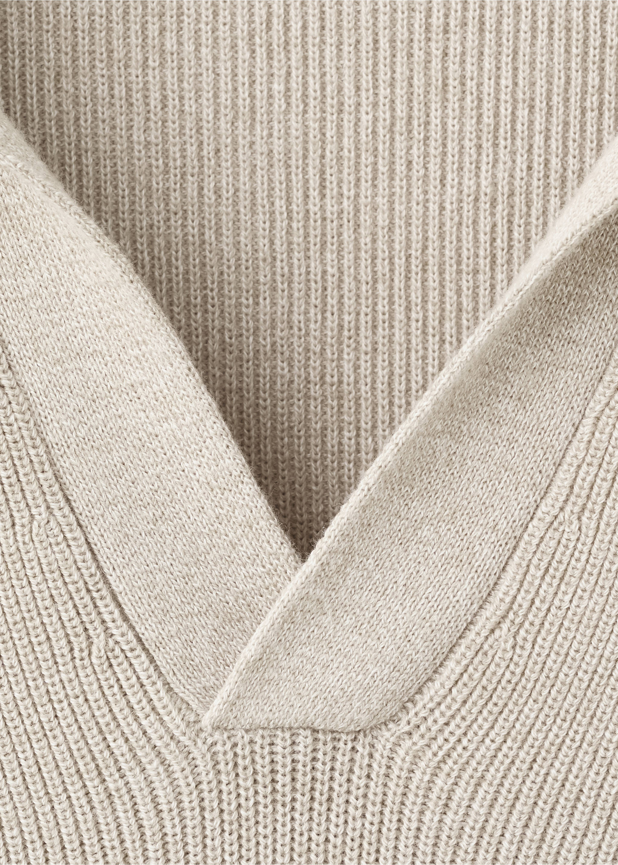 100% cotton knitted polo shirt - Details of the article 8, Beige. Ref: 37075157-00.