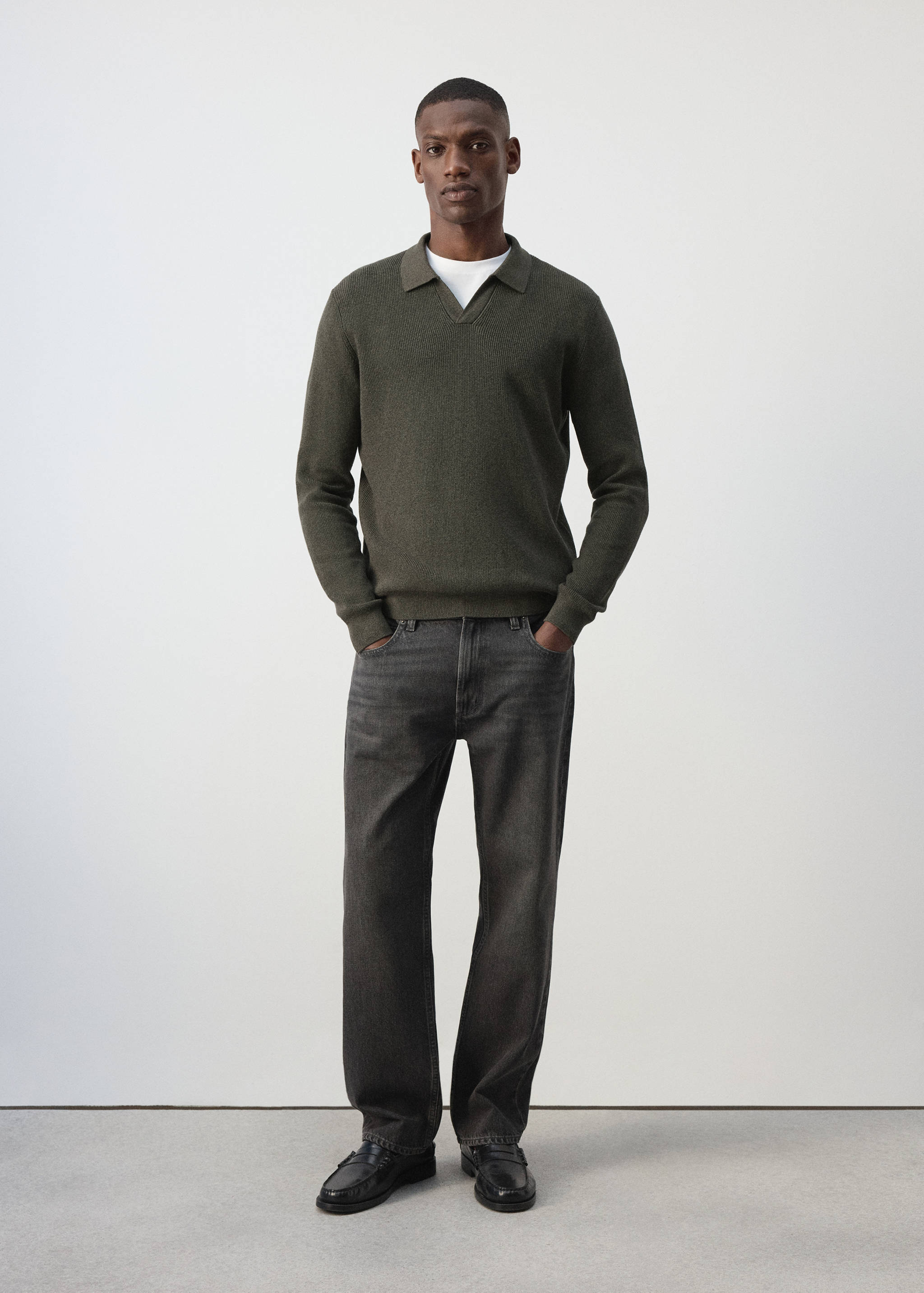 100% cotton knitted polo shirt - General plane