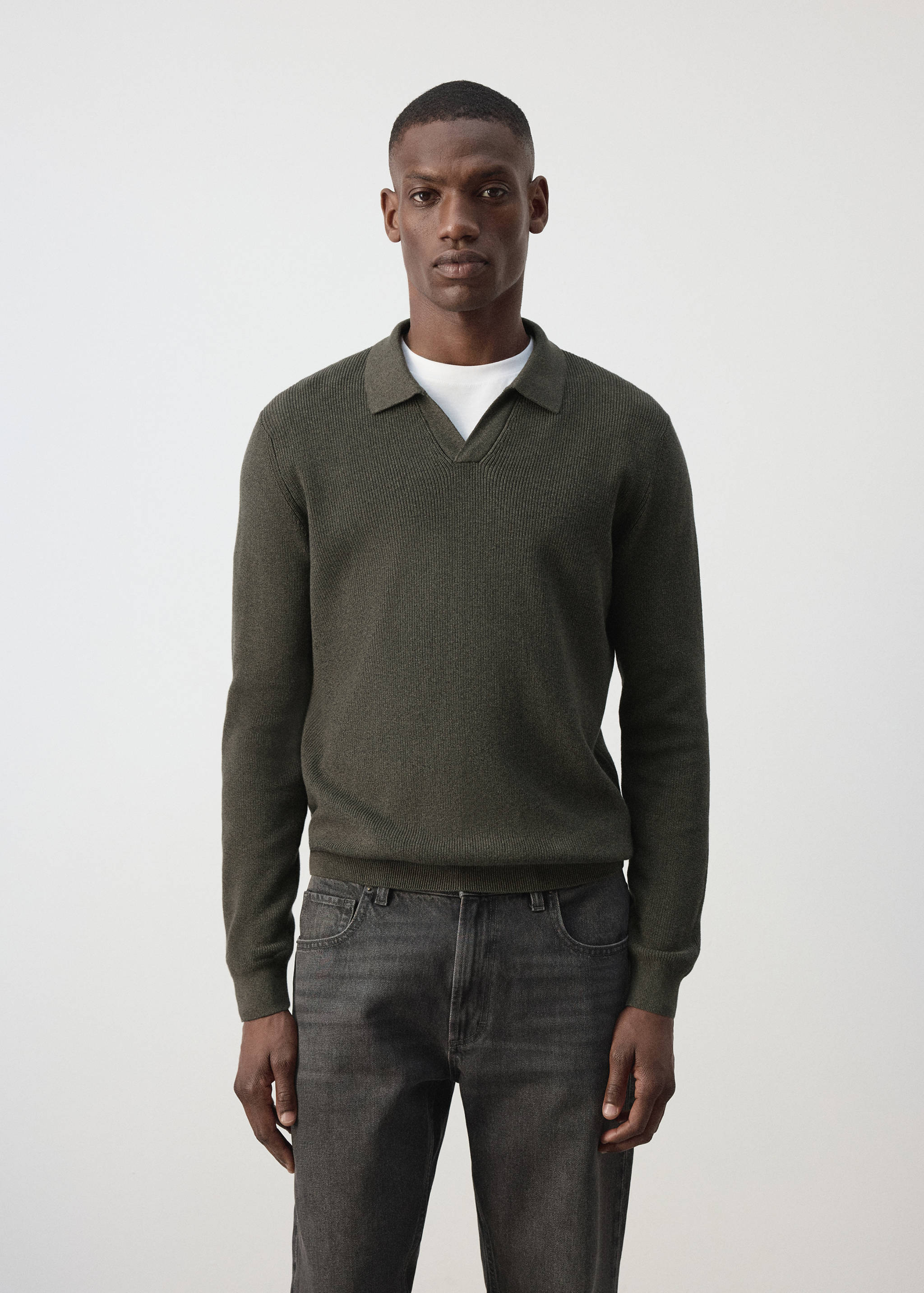 100% cotton knitted polo shirt - Medium plane