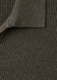 Ribbed cotton polo sweater — Dark Green 7