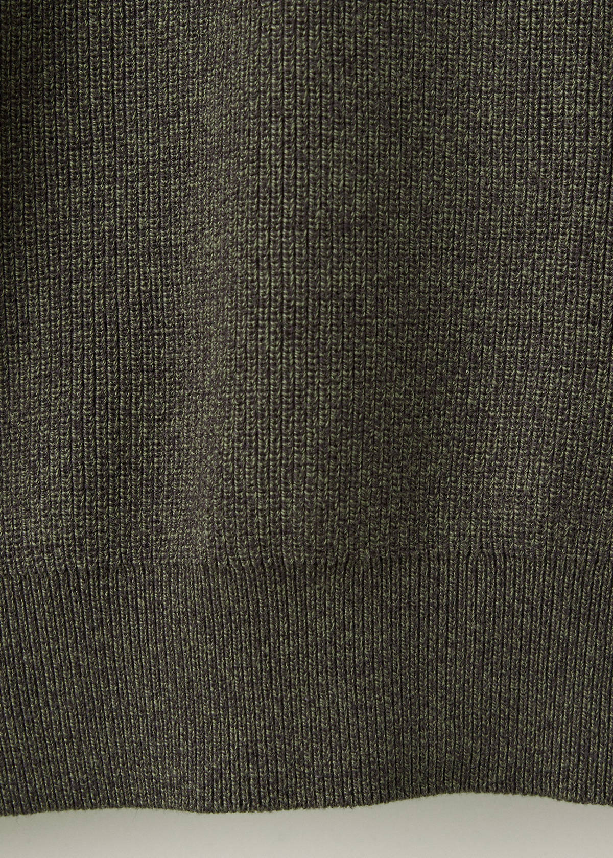 Ribbed cotton polo sweater — Dark Green