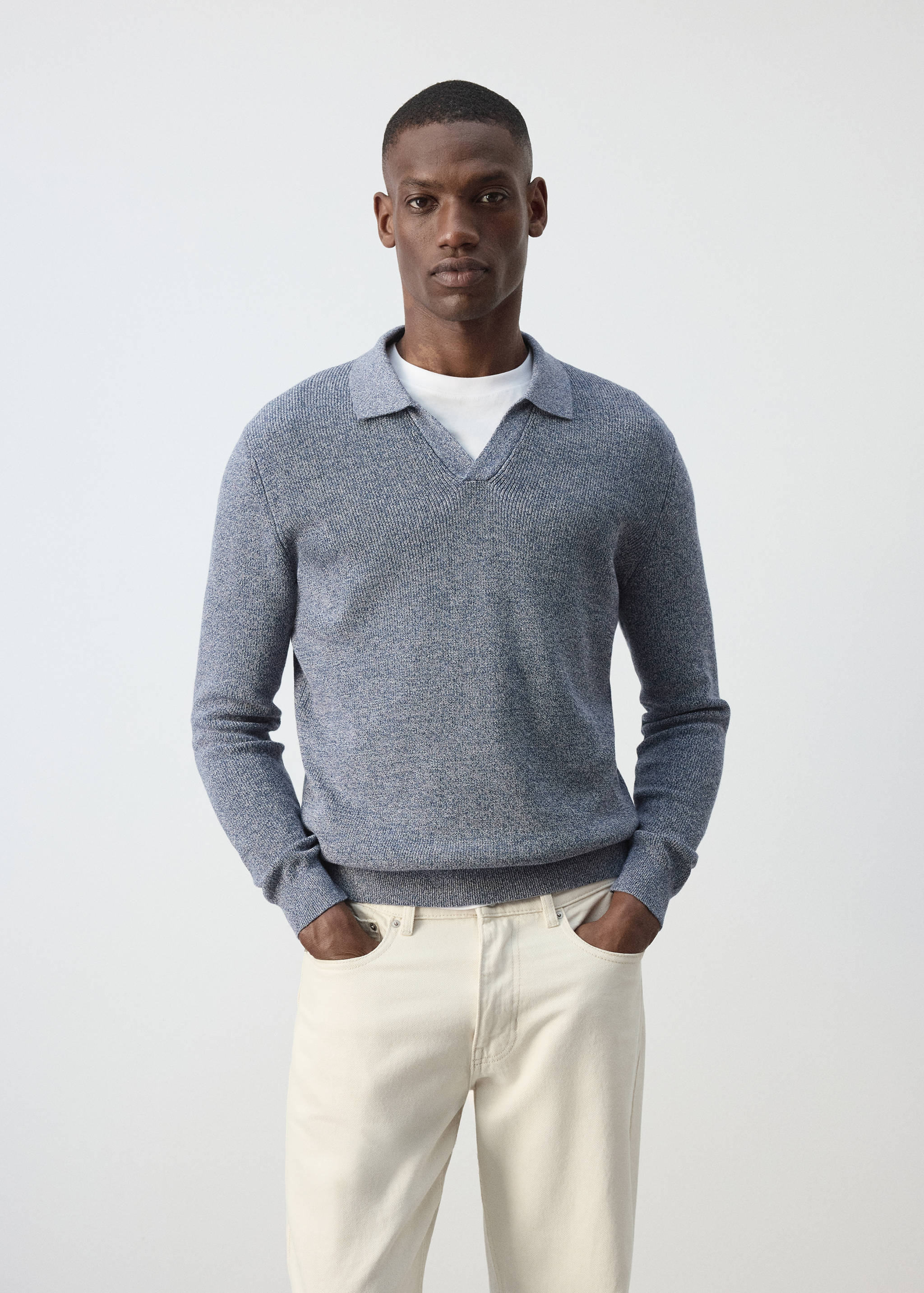 100% cotton knitted polo shirt - Medium plane