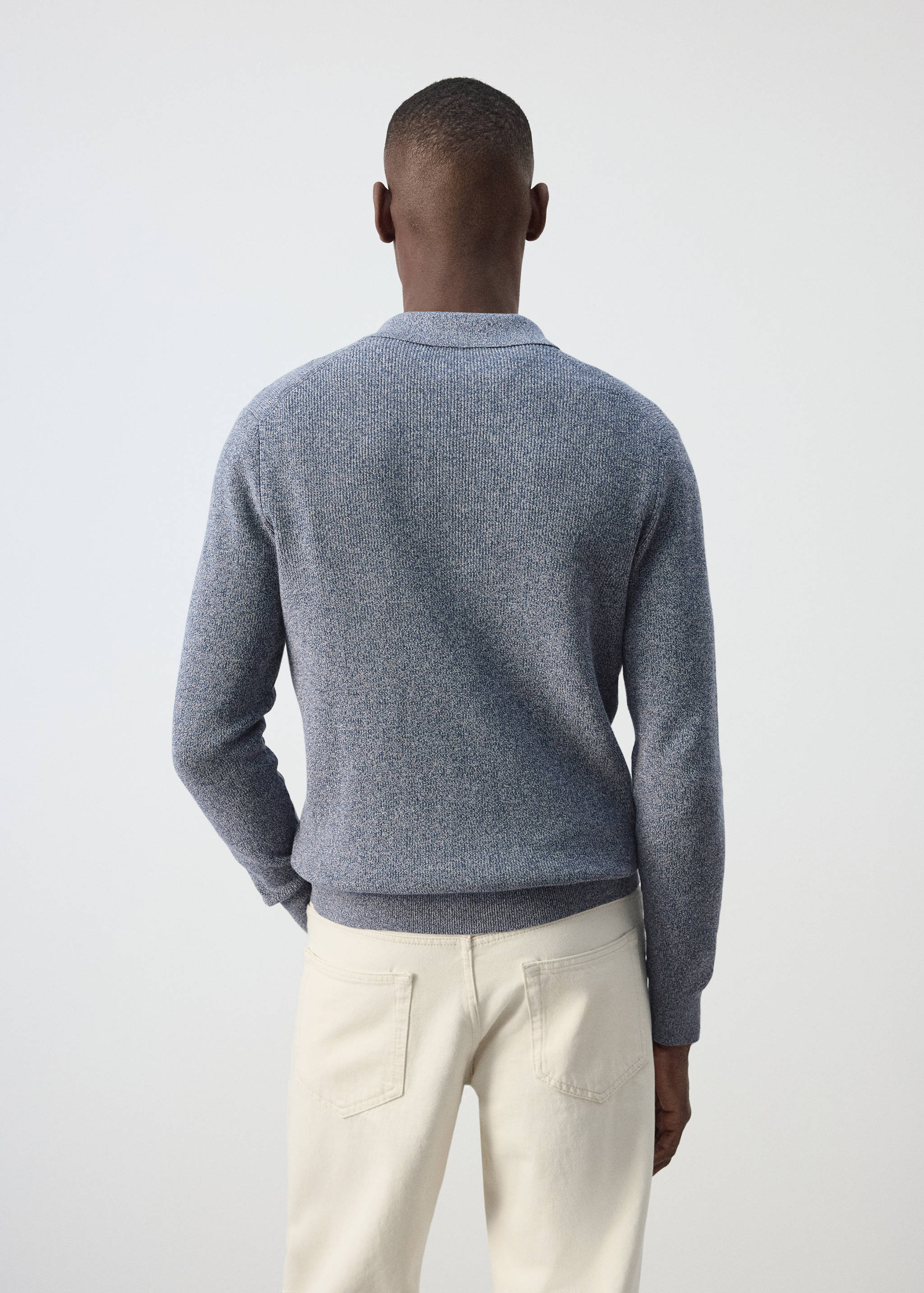 100% cotton knitted polo shirt - Reverse of the article