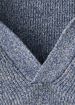 Ribbed cotton polo sweater — Blue 7