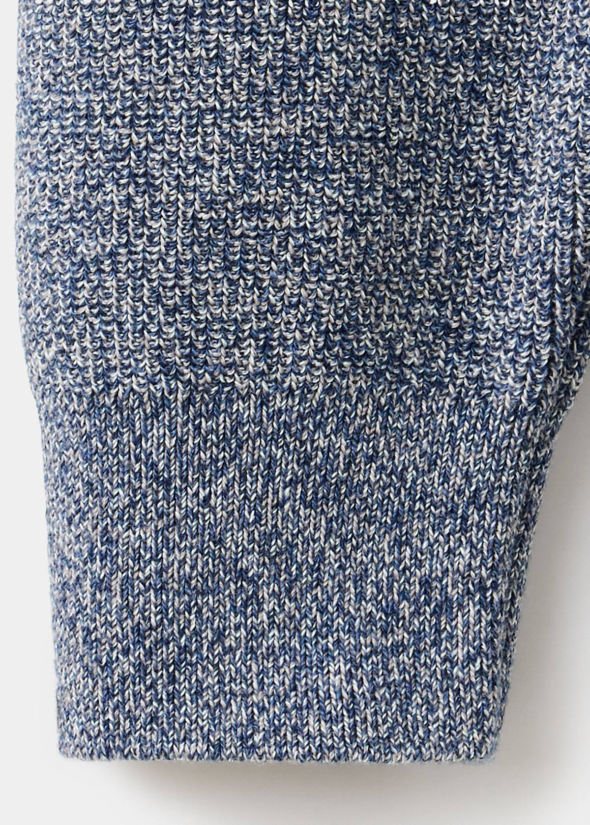 Ribbed cotton polo sweater — Blue