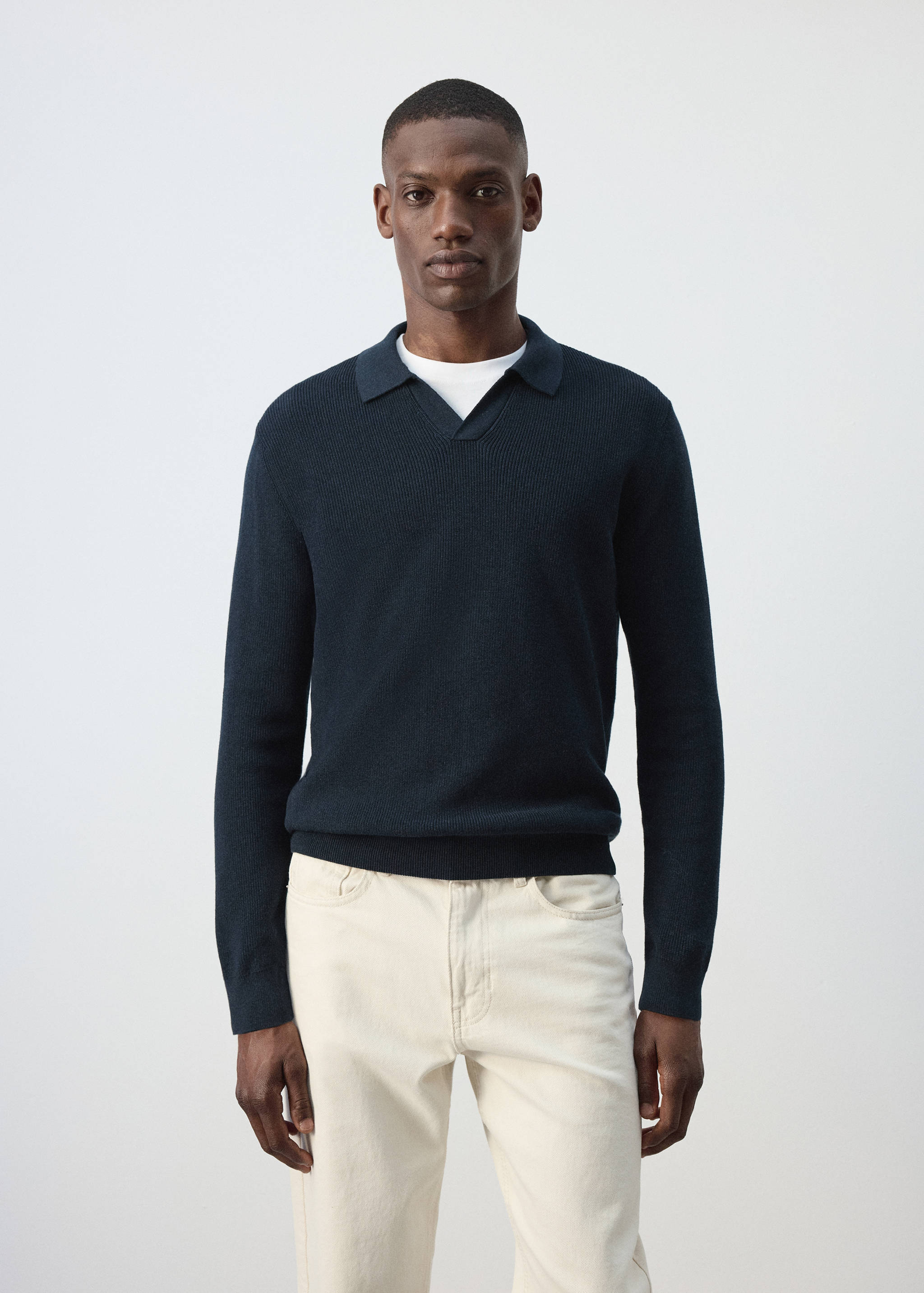 100% cotton knitted polo shirt - Medium plane