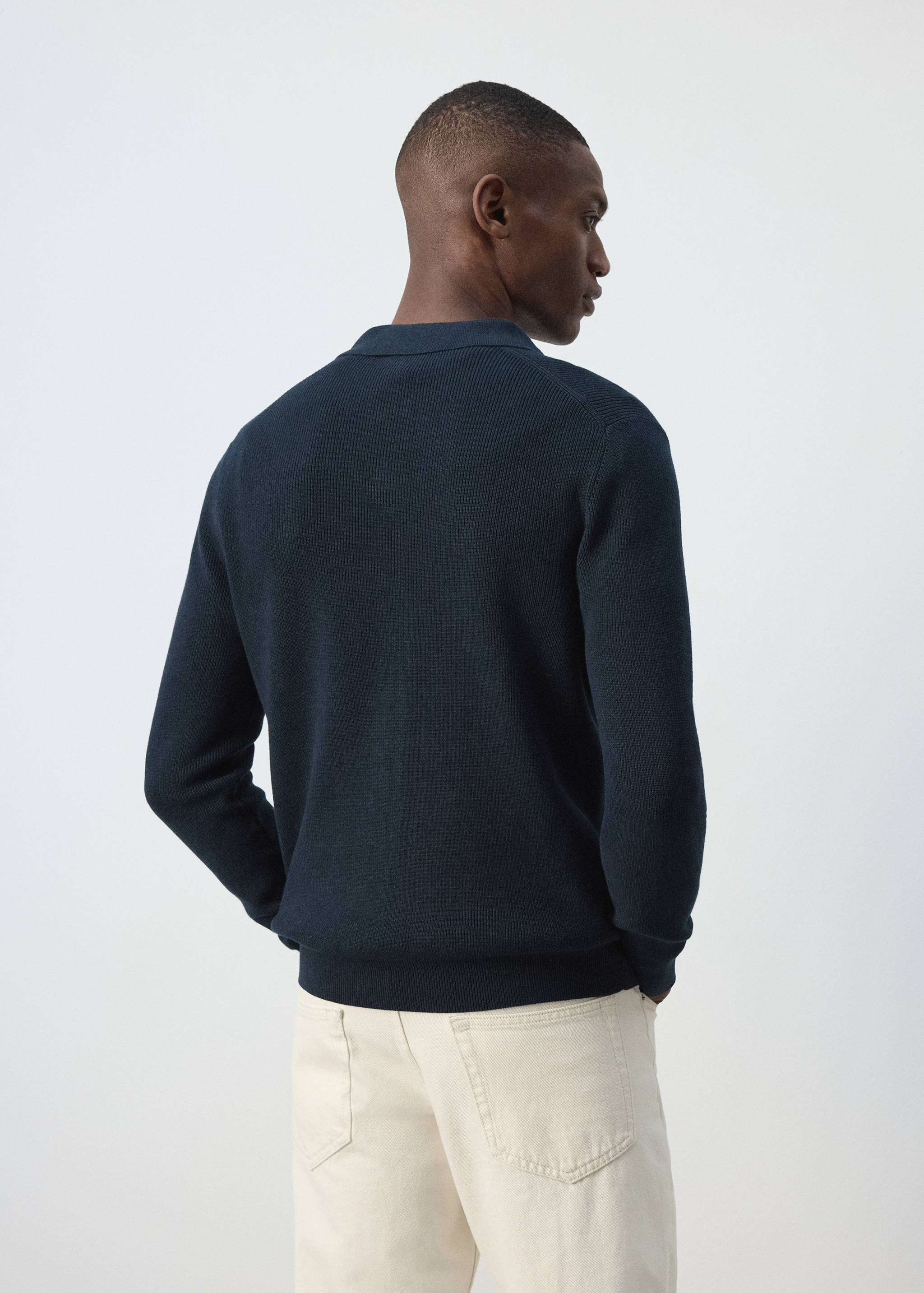 100% cotton knitted polo shirt - Reverse of the article