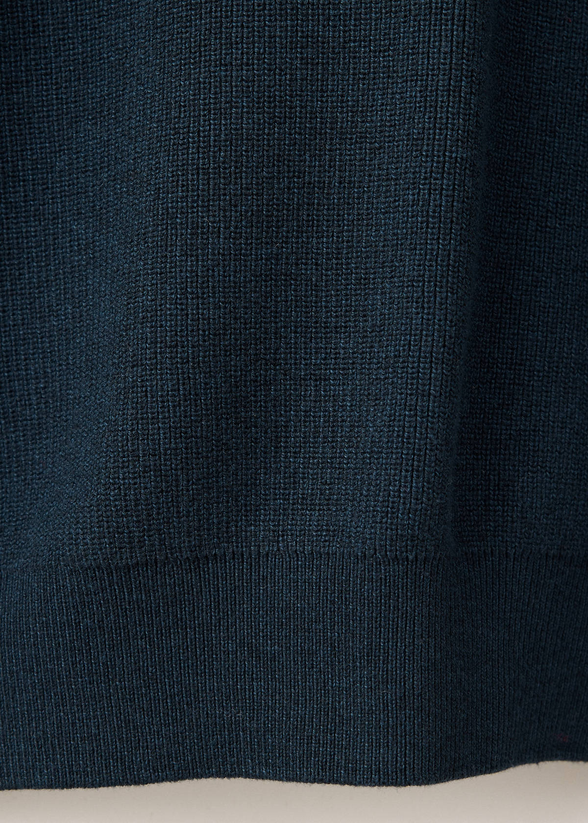 Ribbed cotton polo sweater — Navy