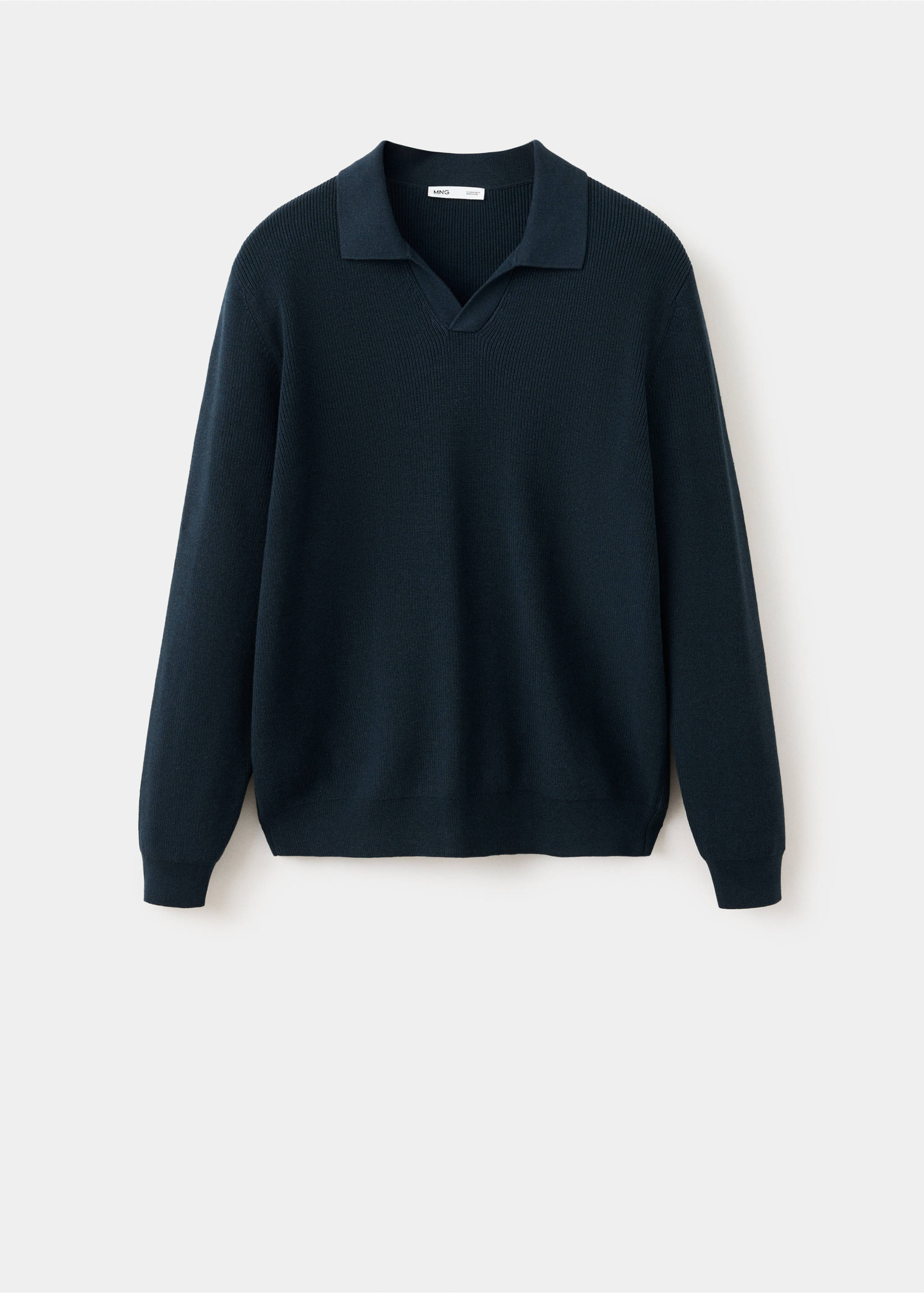 100% cotton knitted polo shirt - Article without model, Navy. Ref: 37075157-00.