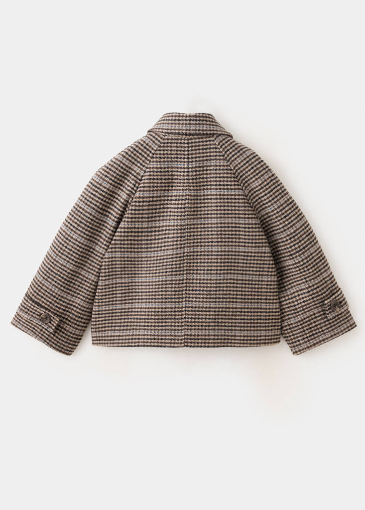 Houndstooth wool-blend coat — Brown