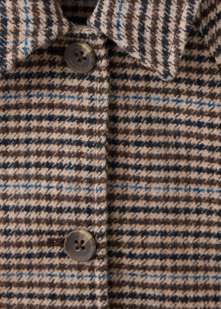 Houndstooth wool-blend coat — Brown