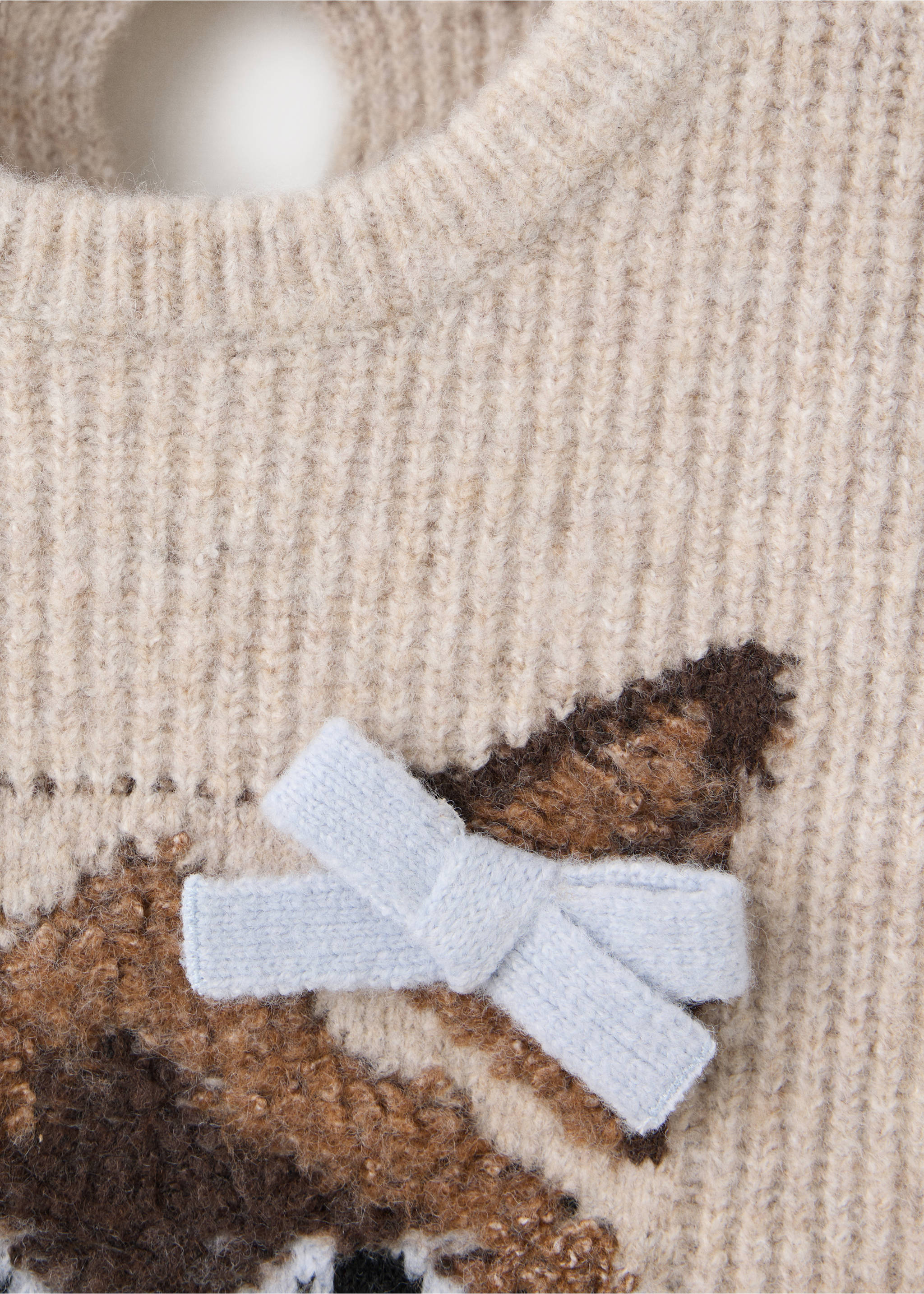 Cat knit jumper - Details of the article 8, Medium Brown. Ref: 37075160-00.