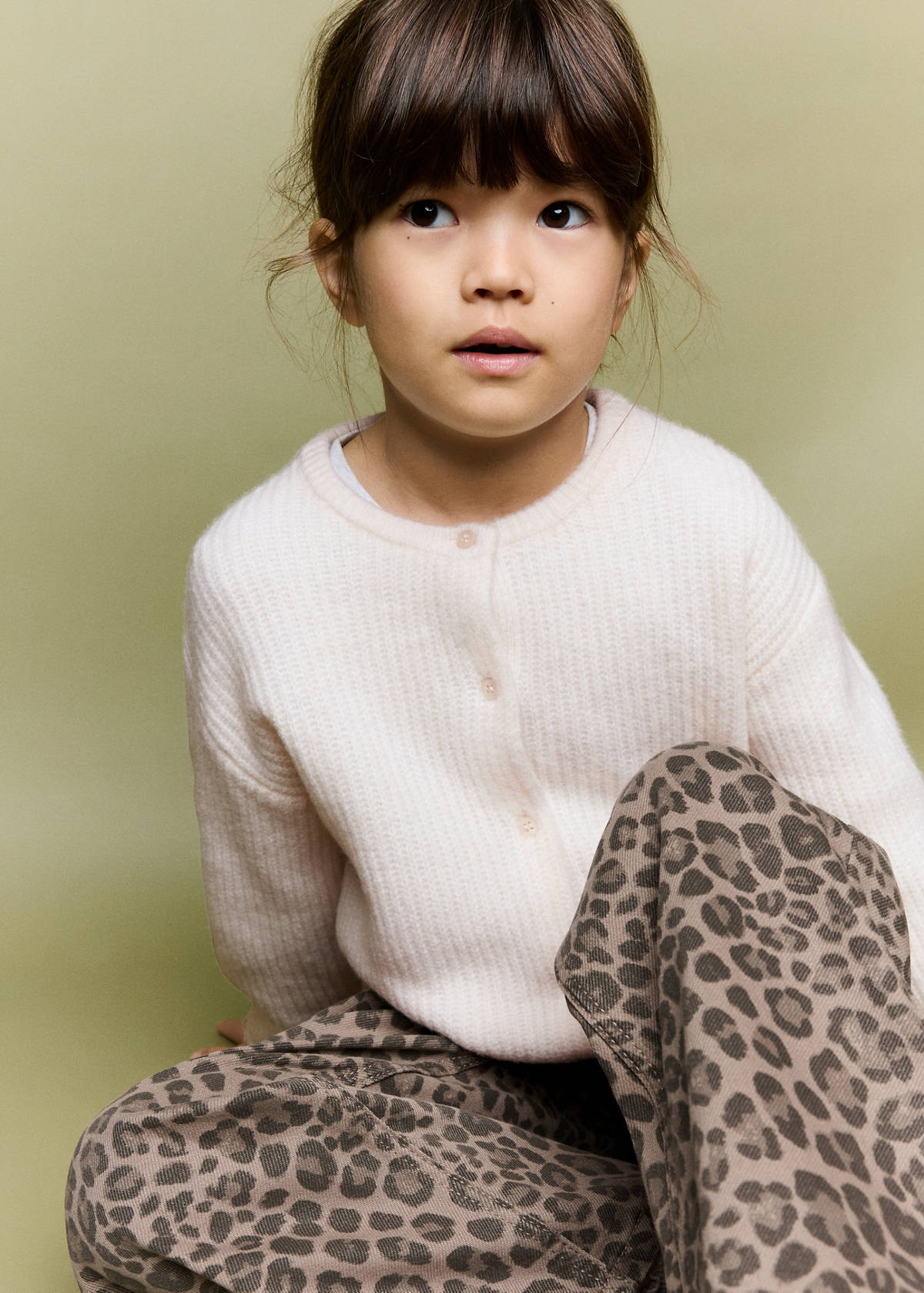 Ribbed knitted cardigan — Ivory White