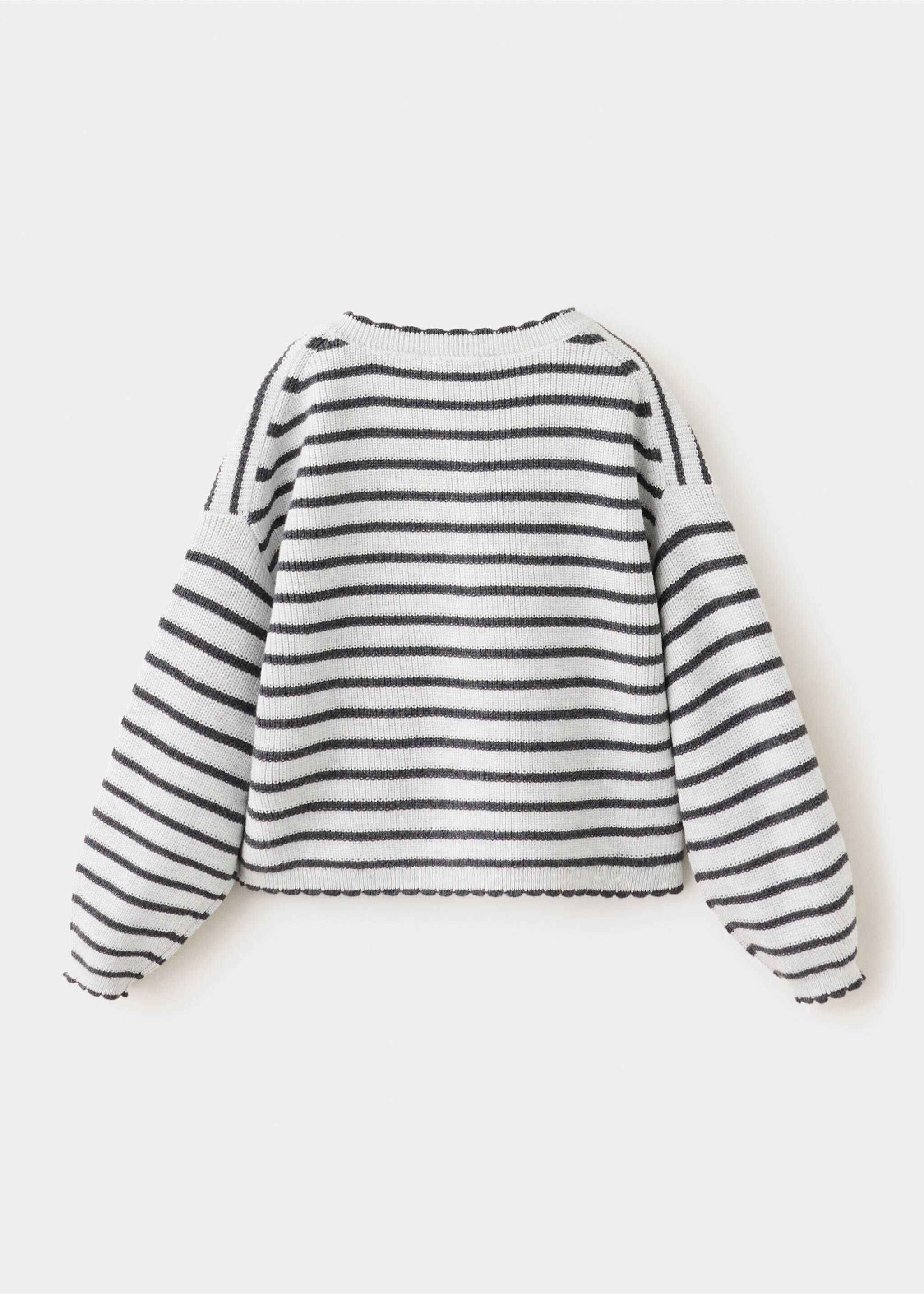Ribbed knitted cardigan - Reverse of the article, Ivory White. Ref: 37075161-00.
