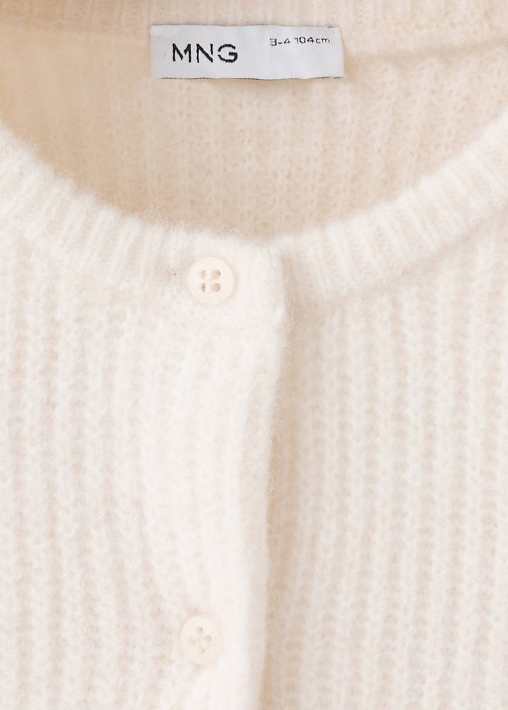 Ribbed knitted cardigan — Ivory White