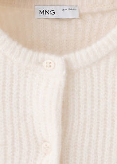Ribbed knitted cardigan — Ivory White 5