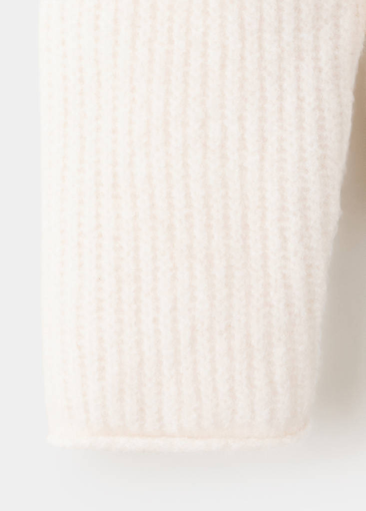 Ribbed knitted cardigan — Ivory White