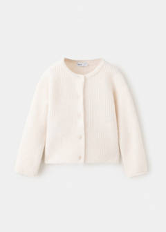 Ribbed knitted cardigan — Ivory White 3