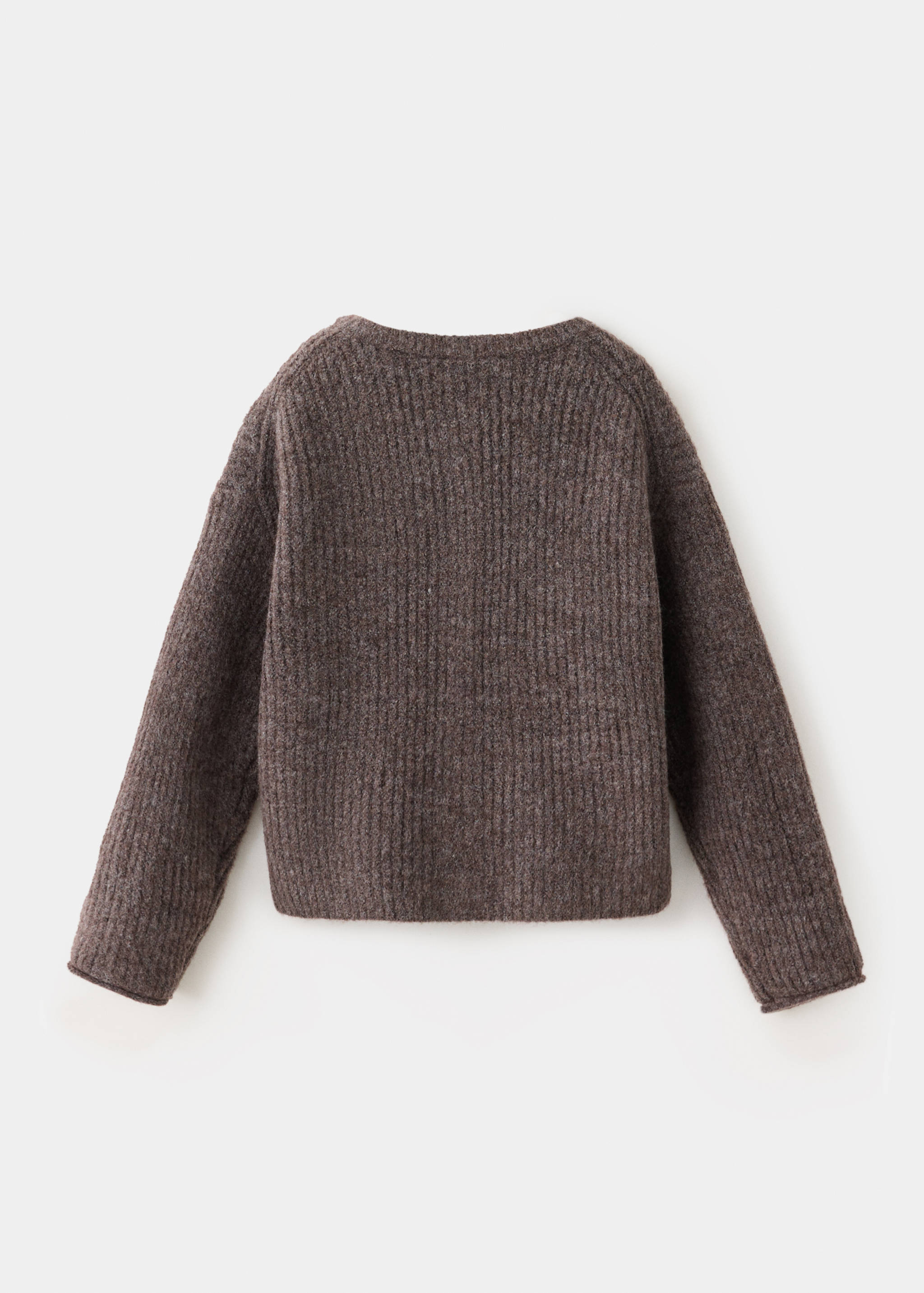 Ribbed knitted cardigan - Reverse of the article