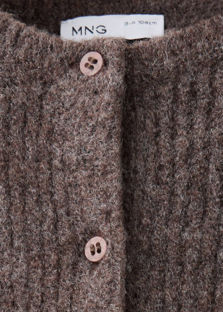 Ribbed knitted cardigan — Brown