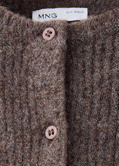 Ribbed knitted cardigan — Brown 3