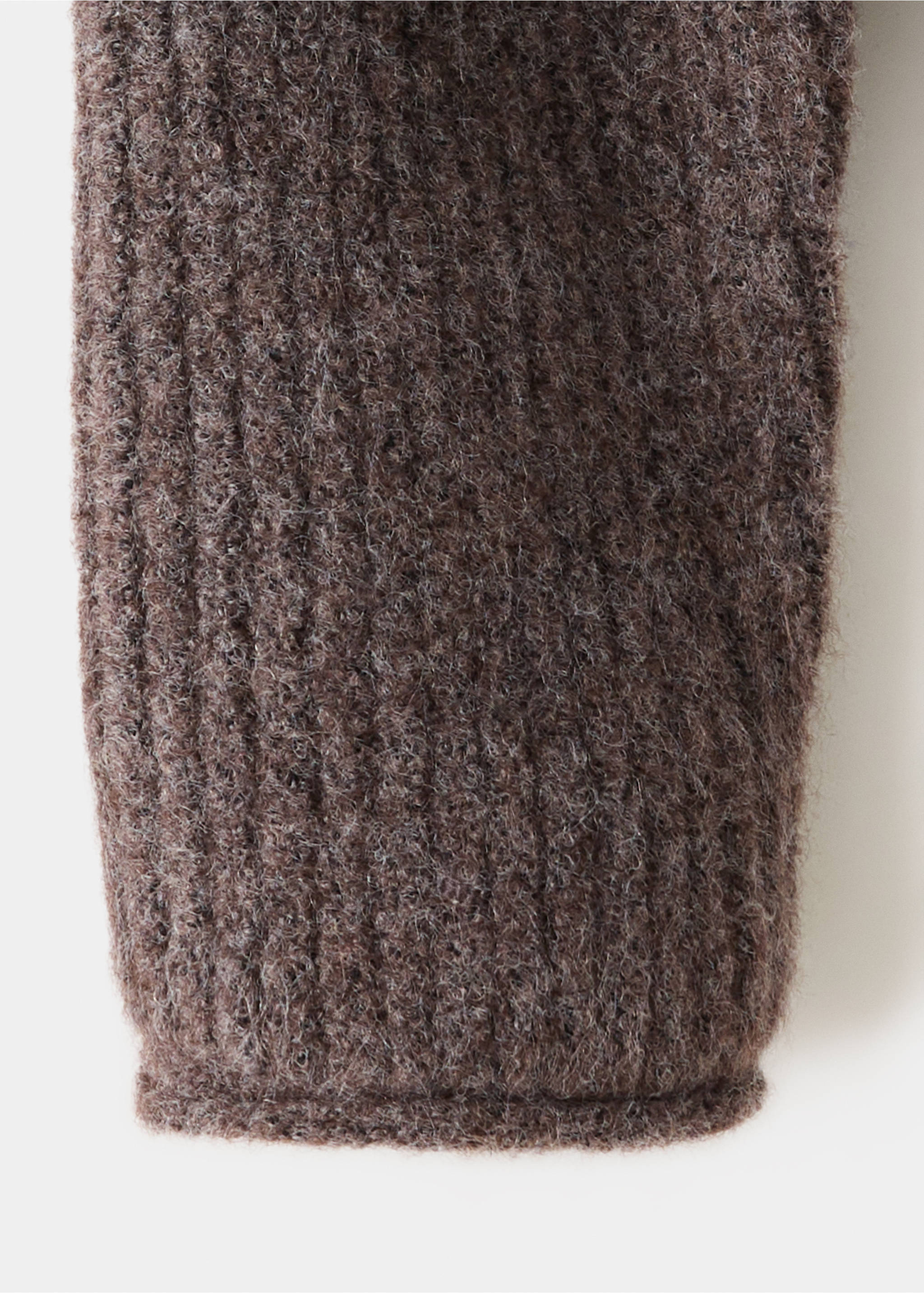Ribbed knitted cardigan - Details of the article 0, Brown. Ref: 37075161-00.