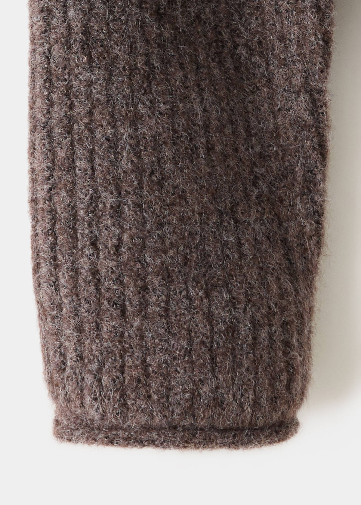 Ribbed knitted cardigan — Brown