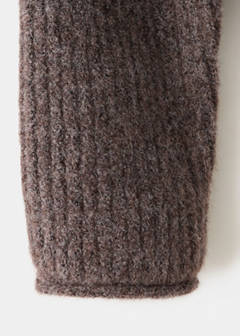 Ribbed knitted cardigan — Brown 5