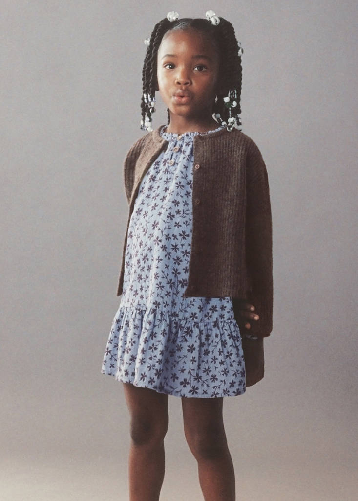 Ribbed knitted cardigan — Brown